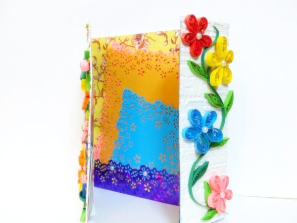 Multicolor Flowers Mini Scrapbook Greeting Card image Multicolor Flowers Mini Scrapbook Greeting Card image