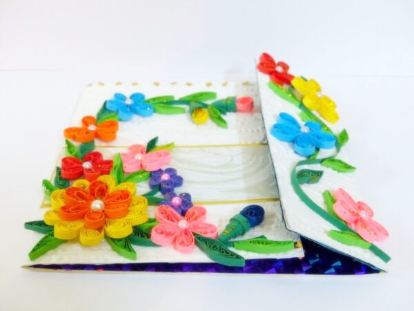 Multicolor Flowers Mini Scrapbook Greeting Card image Multicolor Flowers Mini Scrapbook Greeting Card image