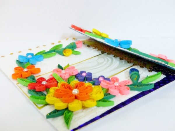 Multicolor Flowers Mini Scrapbook Greeting Card image Multicolor Flowers Mini Scrapbook Greeting Card image