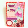 Pink Dress and Bag Girl Quilled Greeting Card image Pink Dress and Bag Girl Quilled Greeting Card image