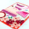 Pink Dress and Bag Girl Quilled Greeting Card image Pink Dress and Bag Girl Quilled Greeting Card image