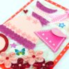 Pink Dress and Bag Girl Quilled Greeting Card image Pink Dress and Bag Girl Quilled Greeting Card image