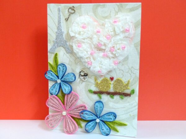 Majestic White Fluffy Heart Romantic Greeting Card image Majestic White Fluffy Heart Romantic Greeting Card image