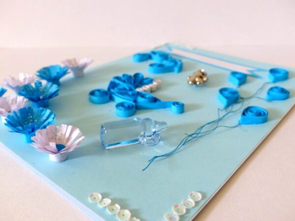 Quilled Baby Boy Greeting Card image Quilled Baby Boy Greeting Card image