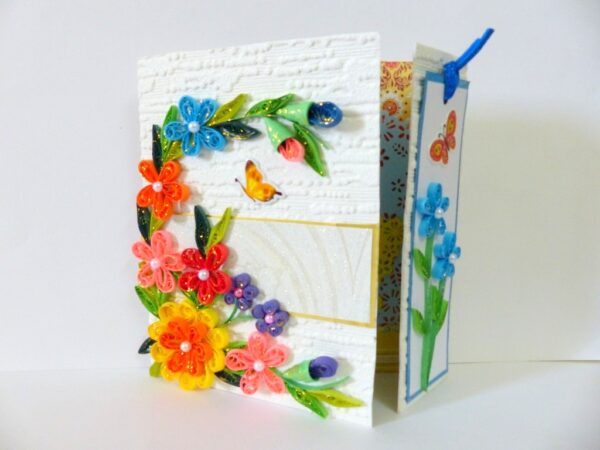 Multicolor Flowers Mini Scrapbook Greeting Card image Multicolor Flowers Mini Scrapbook Greeting Card image