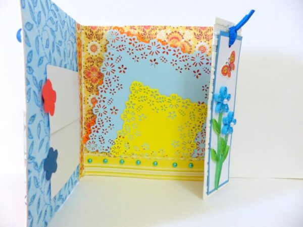 Multicolor Flowers Mini Scrapbook Greeting Card image Multicolor Flowers Mini Scrapbook Greeting Card image