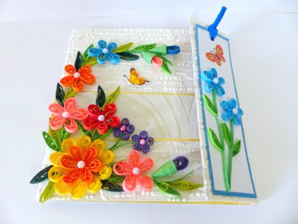 Multicolor Flowers Mini Scrapbook Greeting Card image Multicolor Flowers Mini Scrapbook Greeting Card image