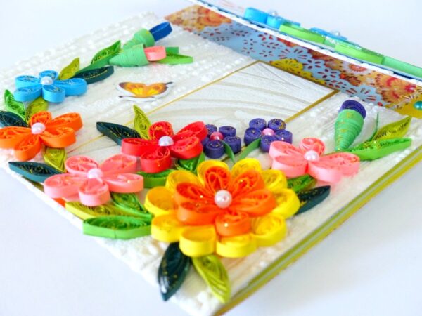 Multicolor Flowers Mini Scrapbook Greeting Card image Multicolor Flowers Mini Scrapbook Greeting Card image