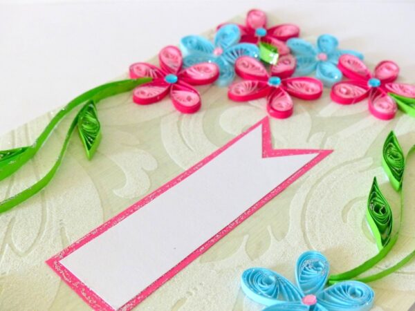 Pink & Blue Flower Greeting Card- Shaded Flowers "Limited Edition" image Pink & Blue Flower Greeting Card- Shaded Flowers "Limited Edition" image