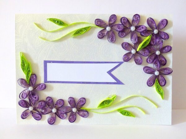 Purple Love Greeting Card- Shaded Flowers "Limited Edition" image Purple Love Greeting Card- Shaded Flowers "Limited Edition" image