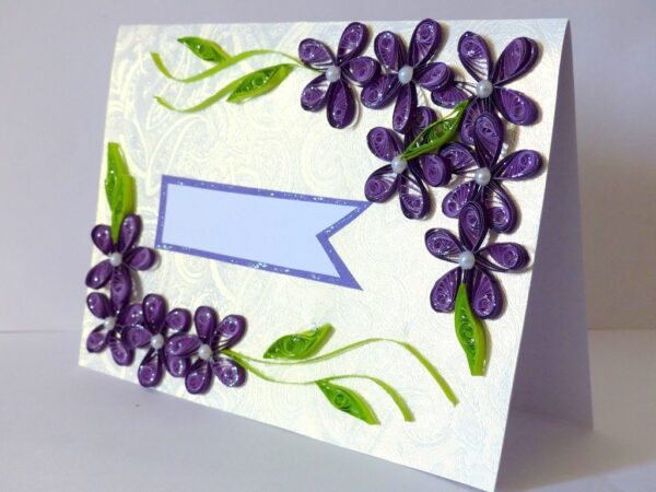 Purple Love Greeting Card- Shaded Flowers "Limited Edition" image Purple Love Greeting Card- Shaded Flowers "Limited Edition" image