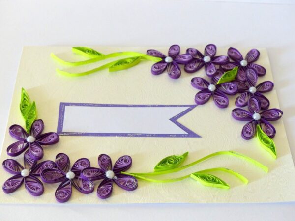 Purple Love Greeting Card- Shaded Flowers "Limited Edition" image Purple Love Greeting Card- Shaded Flowers "Limited Edition" image