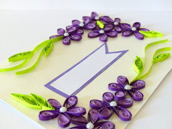 Purple Love Greeting Card- Shaded Flowers "Limited Edition" image Purple Love Greeting Card- Shaded Flowers "Limited Edition" image