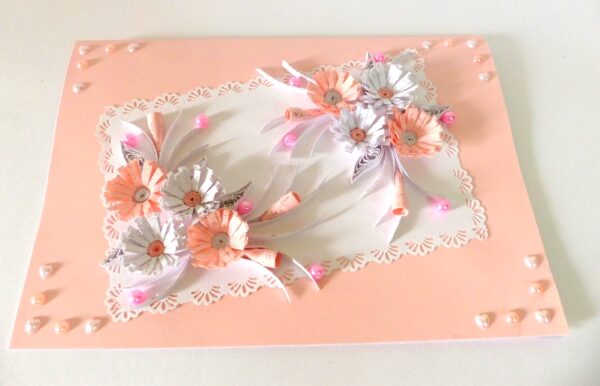 Sweet Pink and White Flowers Greeting Card image Sweet Pink and White Flowers Greeting Card image