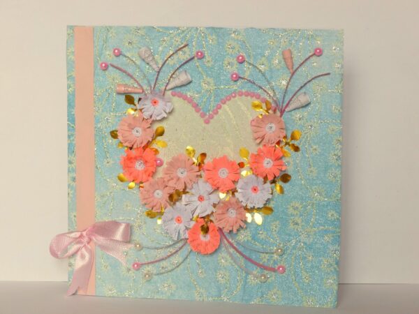 All Pink Flowers in Heart Greeting Card image All Pink Flowers in Heart Greeting Card image
