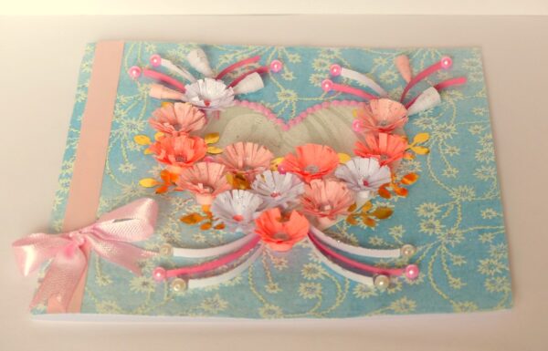 All Pink Flowers in Heart Greeting Card image All Pink Flowers in Heart Greeting Card image