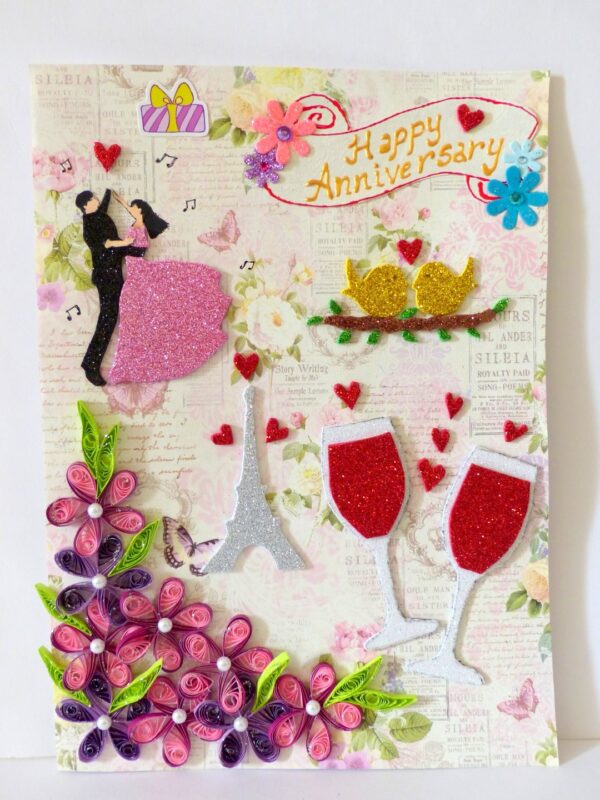 Happy Anniversary Quilled Greeting Card image Happy Anniversary Quilled Greeting Card image