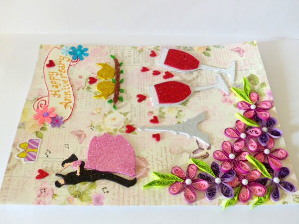 Happy Anniversary Quilled Greeting Card image Happy Anniversary Quilled Greeting Card image
