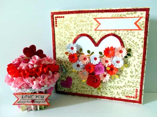 Valentine Combo Gift - Cute Cupcake and Greeting Card image Valentine Combo Gift - Cute Cupcake and Greeting Card image