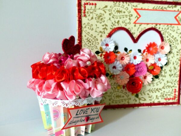 Valentine Combo Gift - Cute Cupcake and Greeting Card image Valentine Combo Gift - Cute Cupcake and Greeting Card image