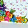 Colorful Flowers Border Greeting Card image Colorful Flowers Border Greeting Card image