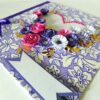 Purple Flowers and Roses In Heart Greeting Card image Purple Flowers and Roses In Heart Greeting Card image