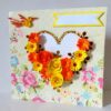 Yellow Flowers And Roses In Heart Greeting card image Yellow Flowers And Roses In Heart Greeting card image
