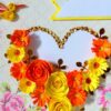 Yellow Flowers And Roses In Heart Greeting card image Yellow Flowers And Roses In Heart Greeting card image