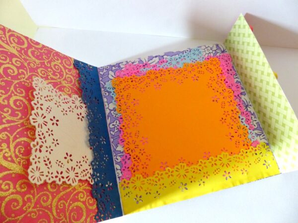 Multicolor Flowers Mini Scrapbook Greeting Card image Multicolor Flowers Mini Scrapbook Greeting Card image