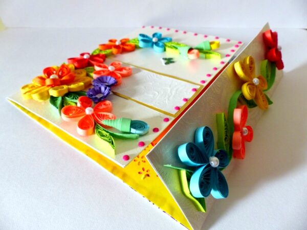 Multicolor Flowers Mini Scrapbook Greeting Card image Multicolor Flowers Mini Scrapbook Greeting Card image