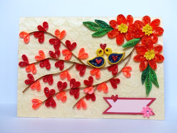 Love Tree Wid Love Birds Greeting Card image Love Tree Wid Love Birds Greeting Card image