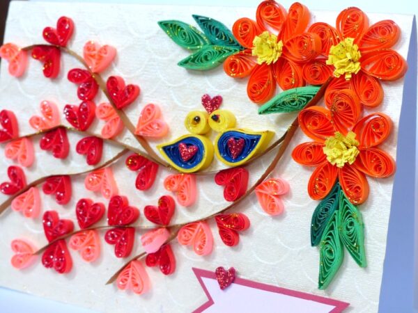 Love Tree Wid Love Birds Greeting Card image Love Tree Wid Love Birds Greeting Card image