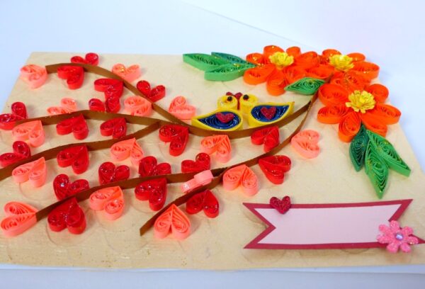 Love Tree Wid Love Birds Greeting Card image Love Tree Wid Love Birds Greeting Card image