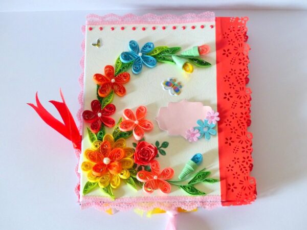 Multicolor Flowers Mini Scrapbook Greeting Card image Multicolor Flowers Mini Scrapbook Greeting Card image
