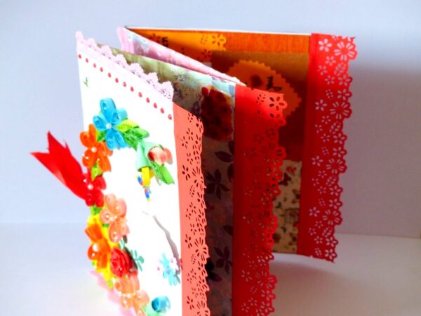 Multicolor Flowers Mini Scrapbook Greeting Card image Multicolor Flowers Mini Scrapbook Greeting Card image