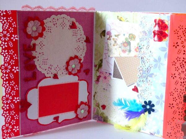 Multicolor Flowers Mini Scrapbook Greeting Card image Multicolor Flowers Mini Scrapbook Greeting Card image