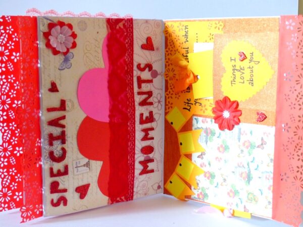 Multicolor Flowers Mini Scrapbook Greeting Card image Multicolor Flowers Mini Scrapbook Greeting Card image