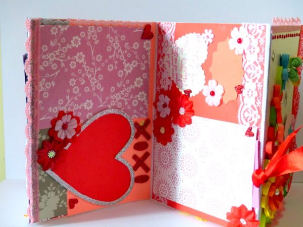 Multicolor Flowers Mini Scrapbook Greeting Card image Multicolor Flowers Mini Scrapbook Greeting Card image
