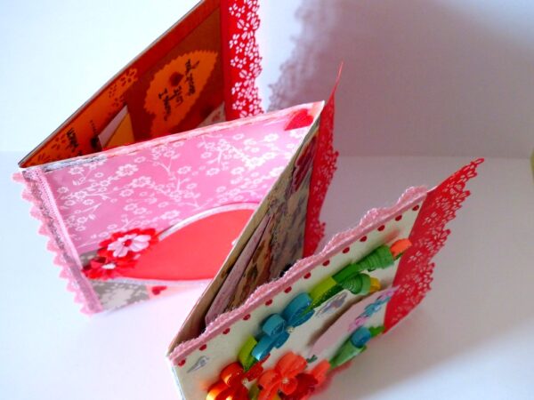 Multicolor Flowers Mini Scrapbook Greeting Card image Multicolor Flowers Mini Scrapbook Greeting Card image