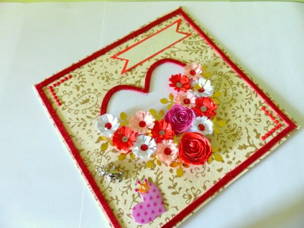 Love Red Roses In Heart Greeting Card image Love Red Roses In Heart Greeting Card image