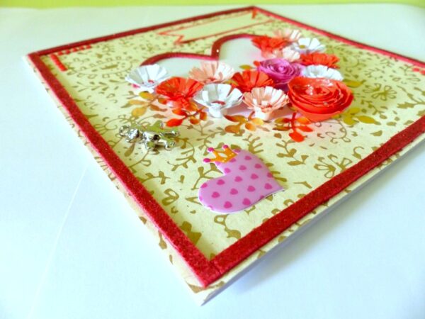Love Red Roses In Heart Greeting Card image Love Red Roses In Heart Greeting Card image