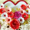 Love Red Roses In Heart Greeting Card image Love Red Roses In Heart Greeting Card image