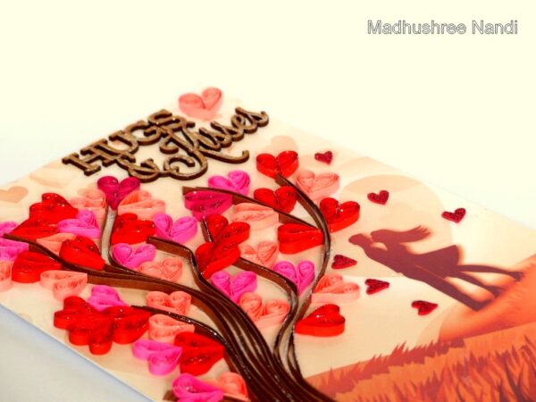 Hugs and Kisses Quilled Tree Greeting Card image Hugs and Kisses Quilled Tree Greeting Card image