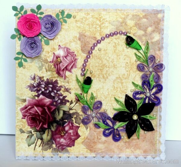 Beautiful Purple Themed Ancient Based Quilled Card image Beautiful Purple Themed Ancient Based Quilled Card image