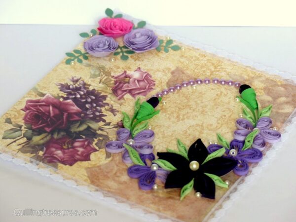Beautiful Purple Themed Ancient Based Quilled Card image Beautiful Purple Themed Ancient Based Quilled Card image