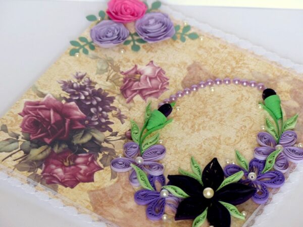 Beautiful Purple Themed Ancient Based Quilled Card image Beautiful Purple Themed Ancient Based Quilled Card image