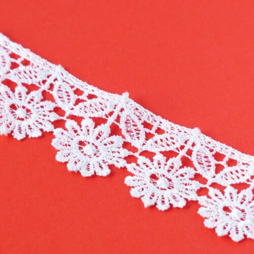 White Flower with Leaves Lace image