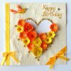 Yellow Themed Quilled Flowers in Heart Greeting Card image Yellow Themed Quilled Flowers in Heart Greeting Card image