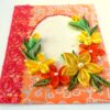All Orange Quilled Corner With Lace Greeting Card image All Orange Quilled Corner With Lace Greeting Card image