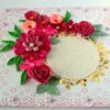 Paper Lace Border Pink Variety Flowers Greeting Card image Paper Lace Border Pink Variety Flowers Greeting Card image